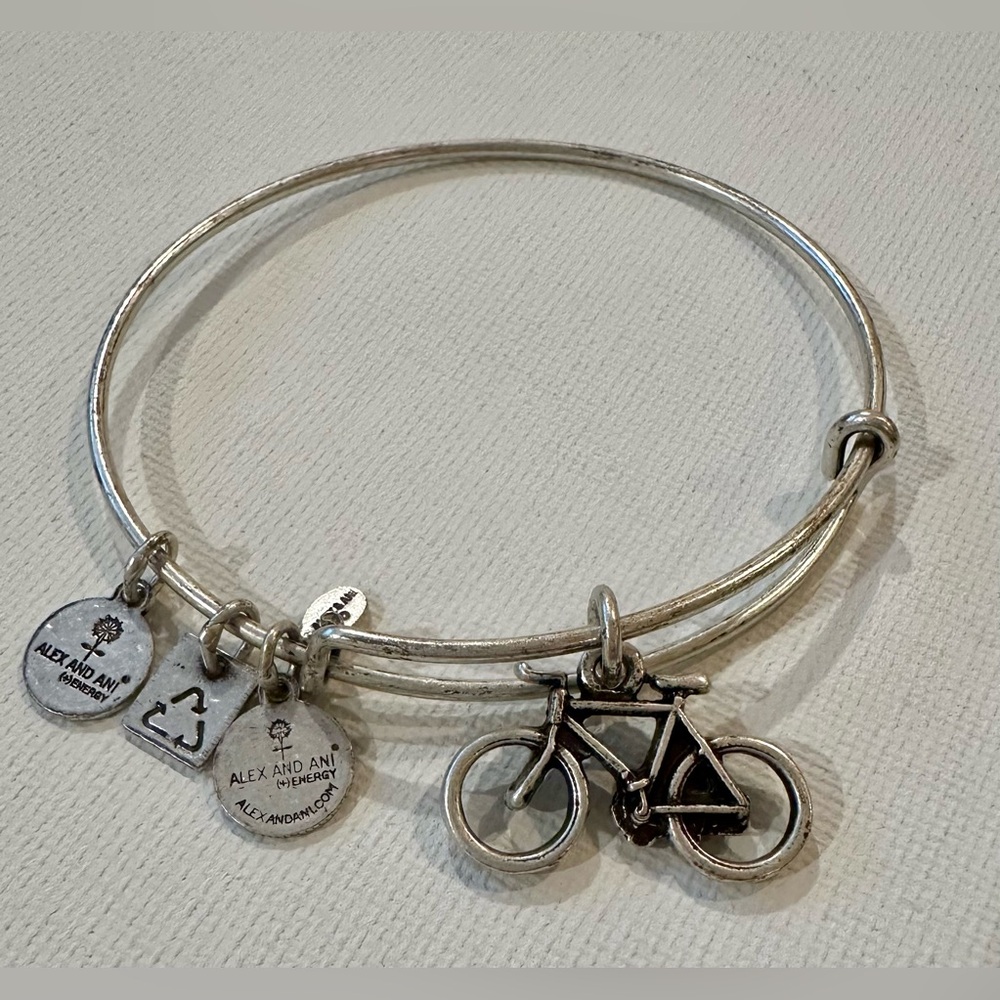 Alex and Ani Silver Bicycle Charm Bracelet